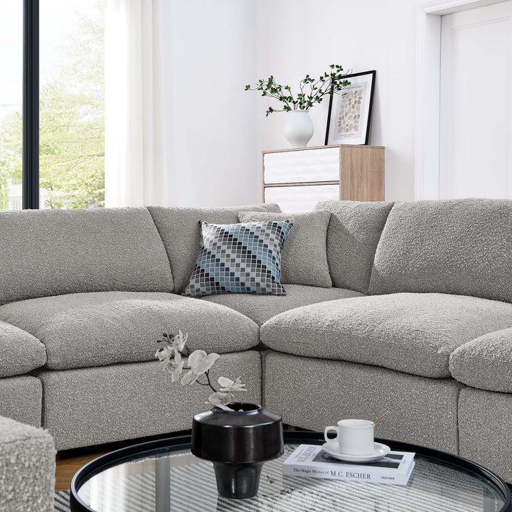 Commix 8-Piece Deluxe Down Boucle Sectional Sofa