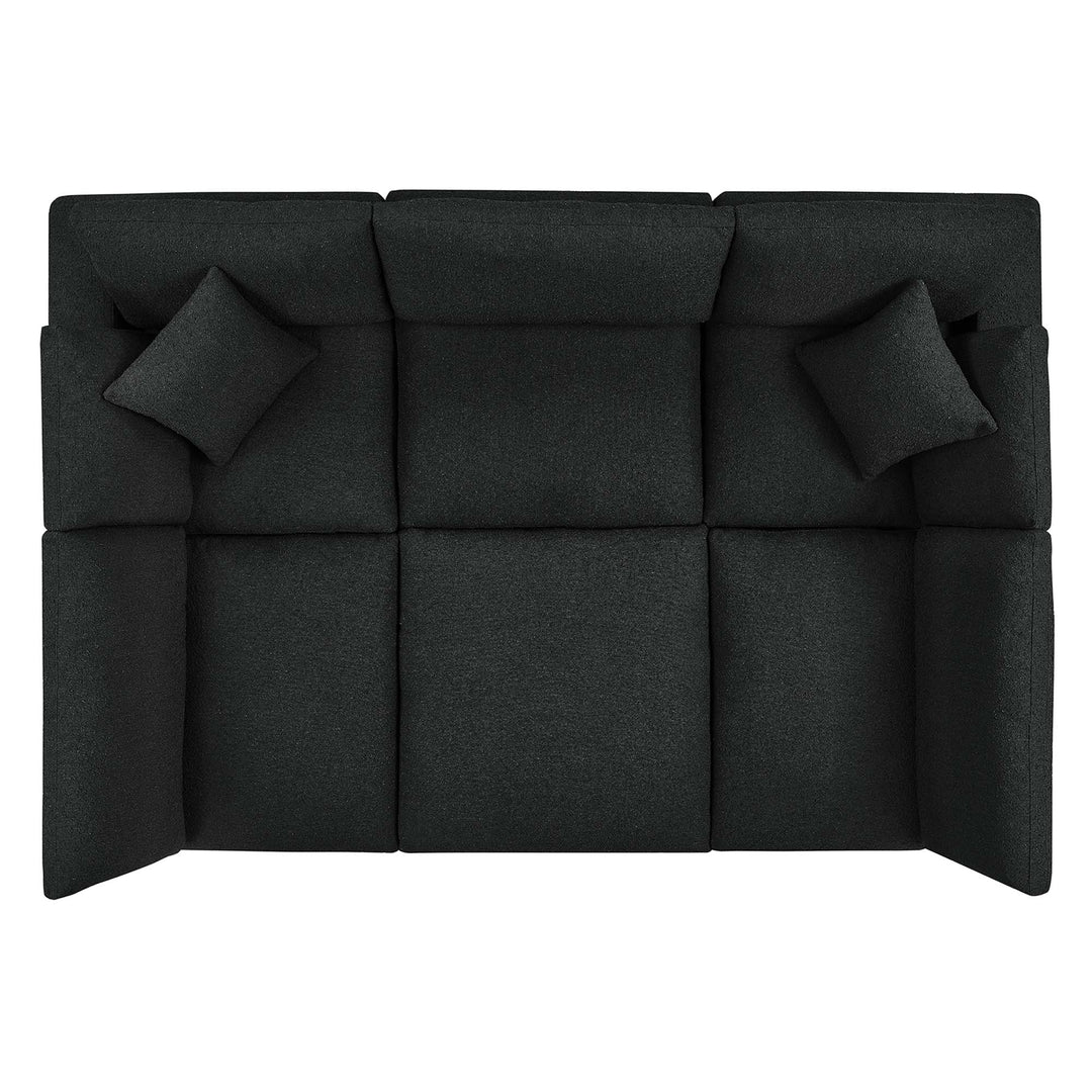 Chic 6-Piece Down Filled Overstuffed Boucle Fabric Couch Sectional Sofa