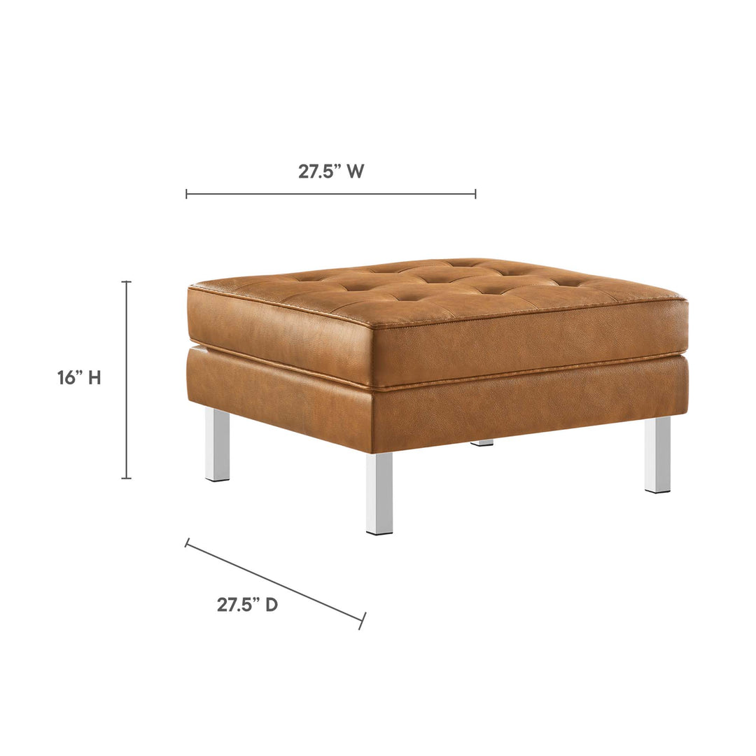 Luxe Tufted Vegan Leather Armchair and Ottoman Set