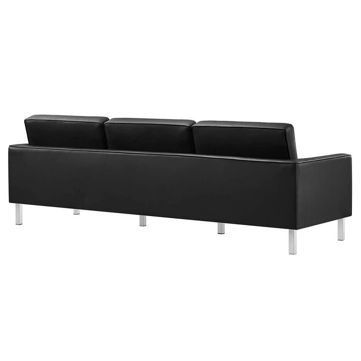 Luxe Lounge Leatherette Sofa and Ottoman Set