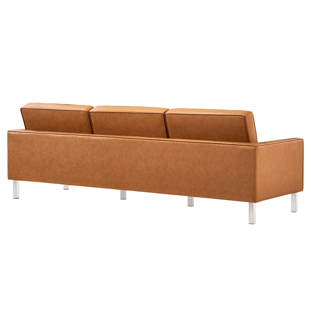 Luxe Lounge Leatherette Sofa and Ottoman Set