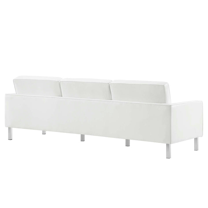 Luxe Lounge Leatherette Sofa and Ottoman Set