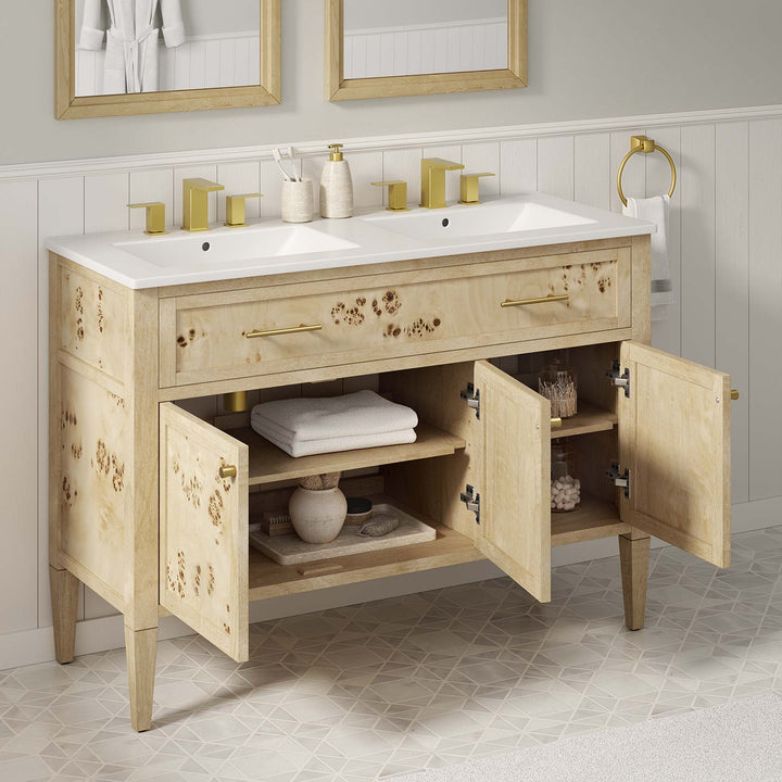 Elysian 48" Organic Aesthetic Dual Sink Vanity by Modway