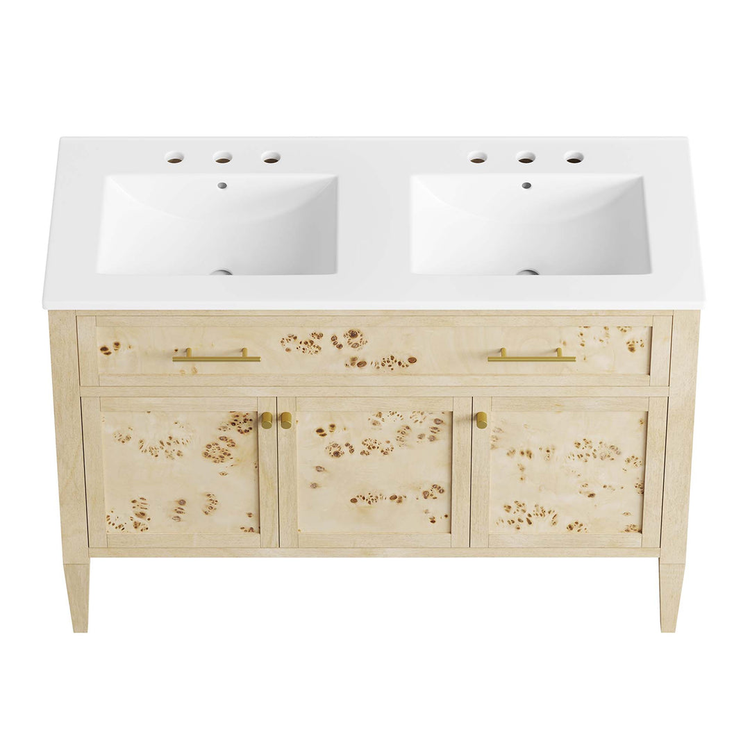 Elysian 48" Organic Aesthetic Dual Sink Vanity by Modway