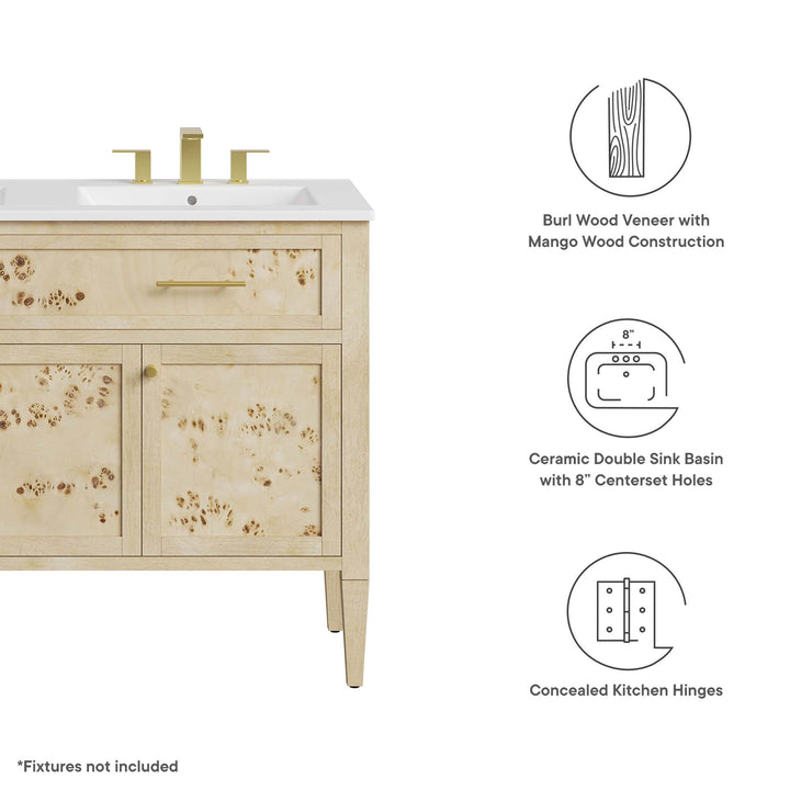 Elysian 48" Organic Aesthetic Dual Sink Vanity by Modway