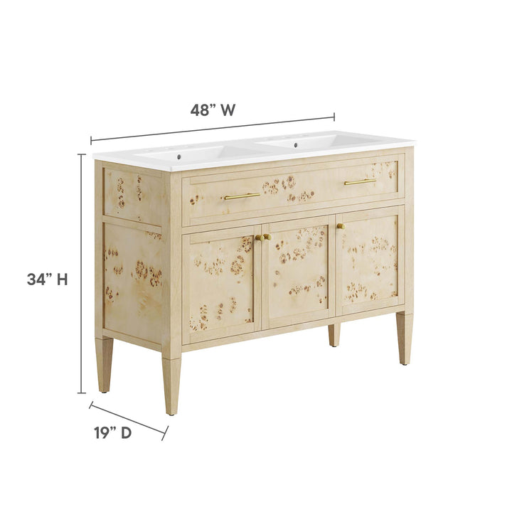 Elysian 48" Organic Aesthetic Dual Sink Vanity by Modway