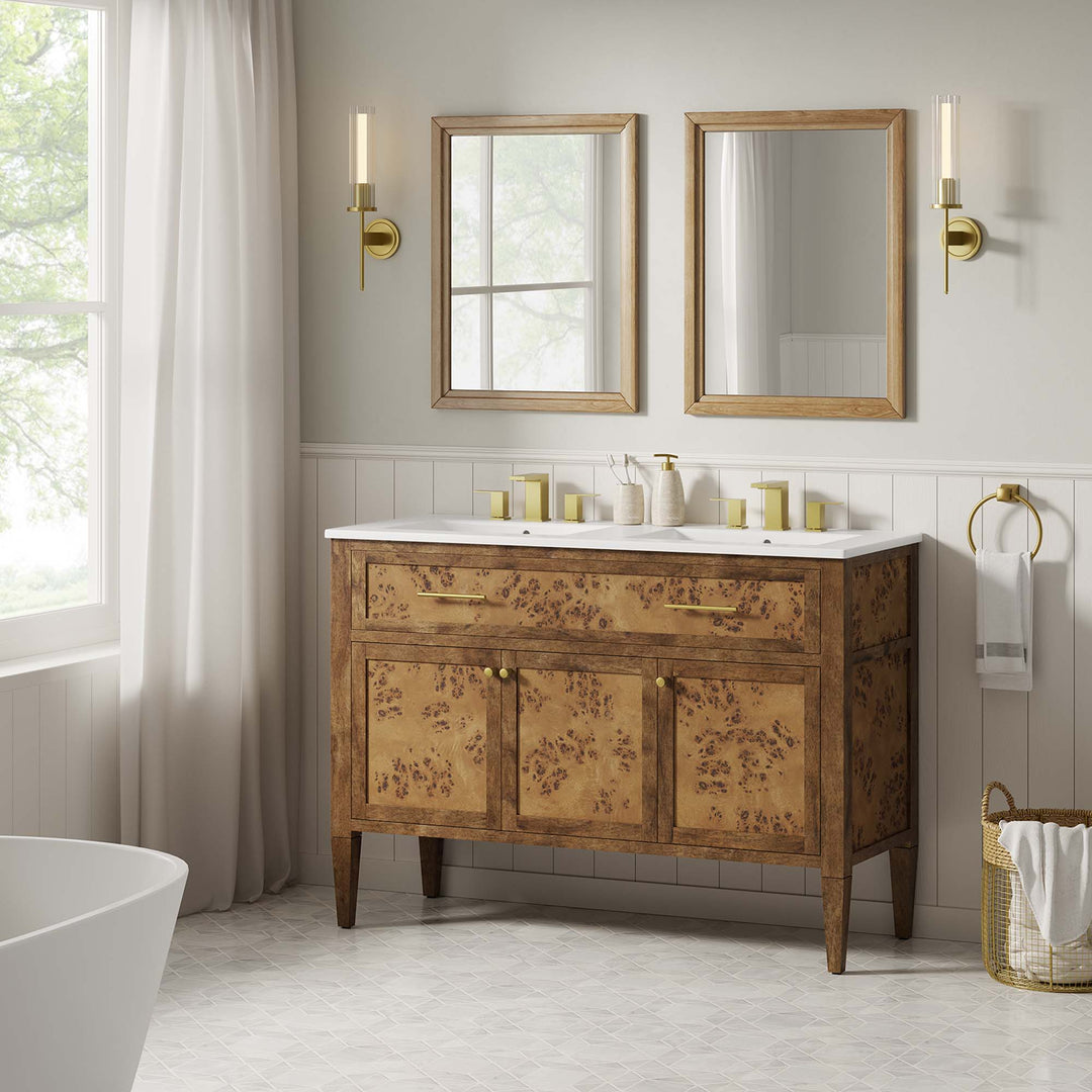 Emerson 48" Wood Double Sink Bathroom Vanity