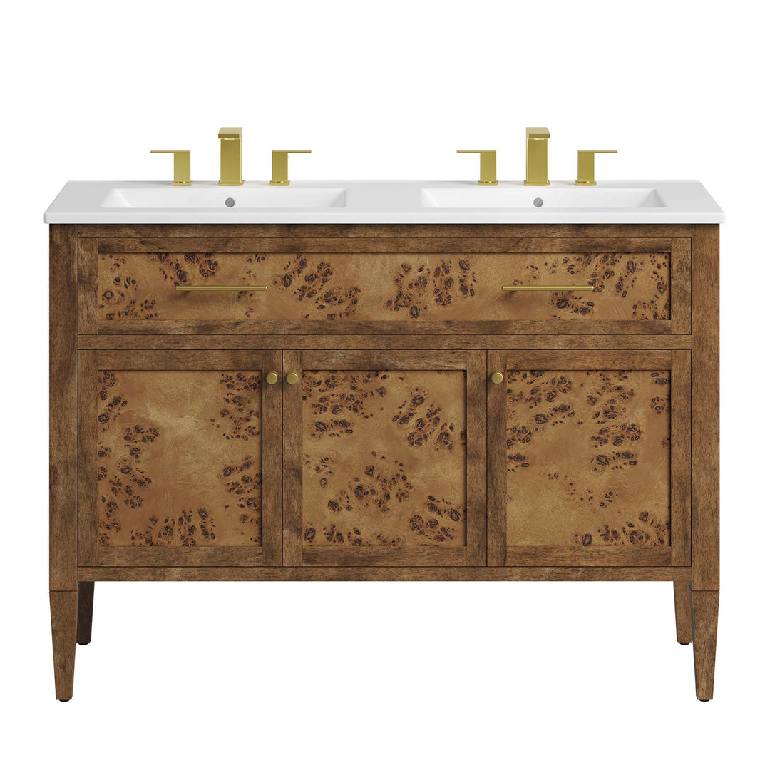 Emerson 48" Wood Double Sink Bathroom Vanity