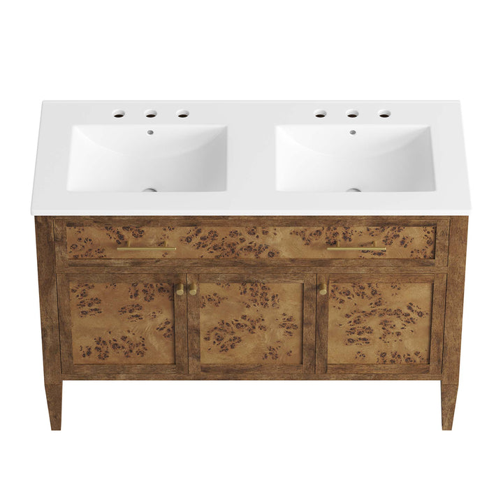 Emerson 48" Wood Double Sink Bathroom Vanity