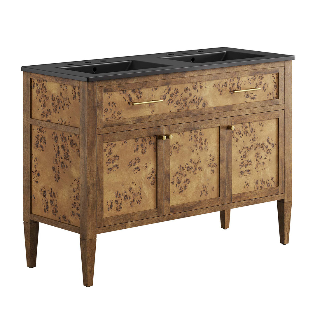 Elysium 48" Walnut Double Sink Washstand Vanity