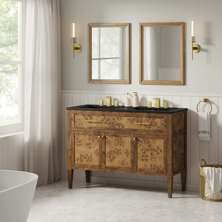 Elysium 48" Walnut Double Sink Washstand Vanity