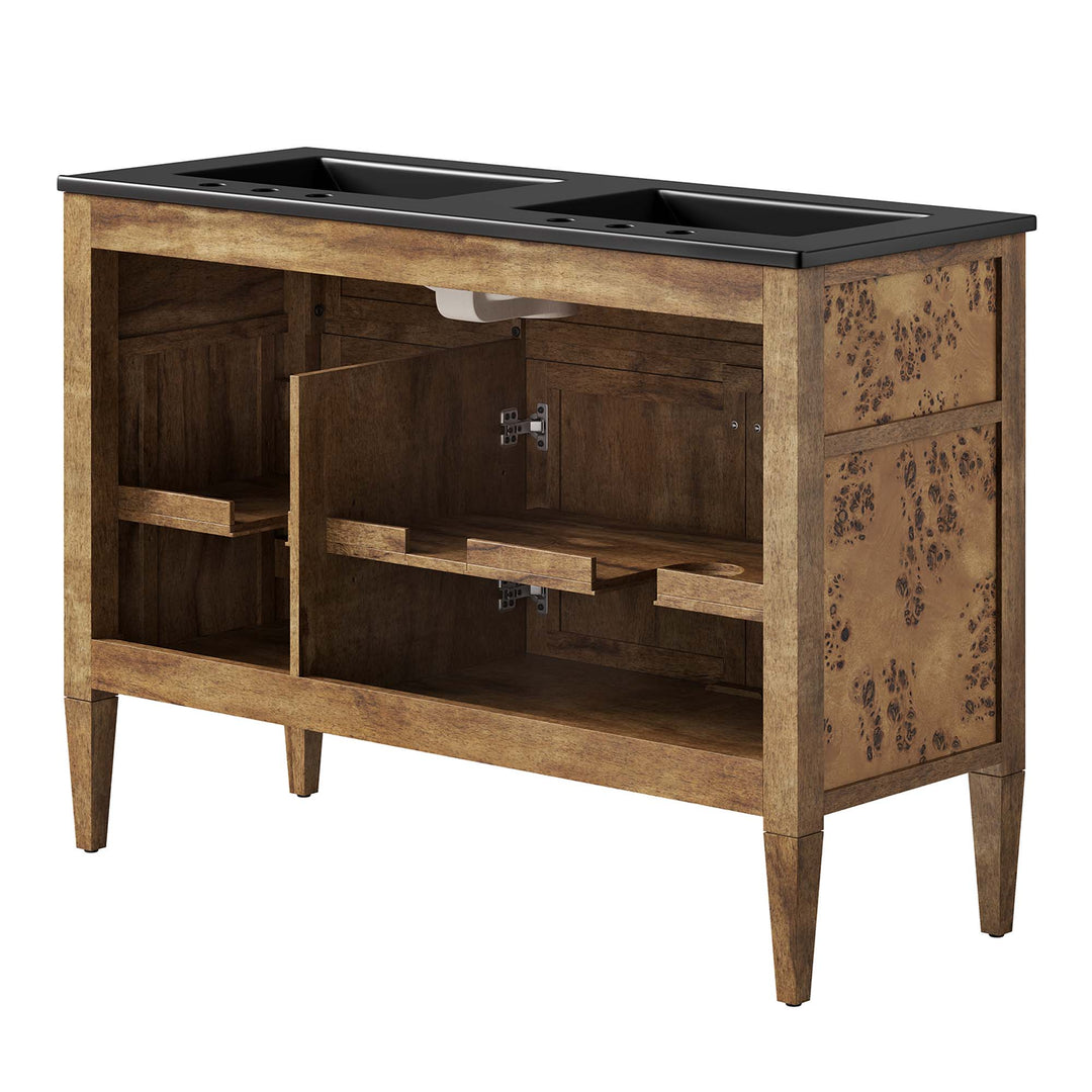 Elysium 48" Walnut Double Sink Washstand Vanity