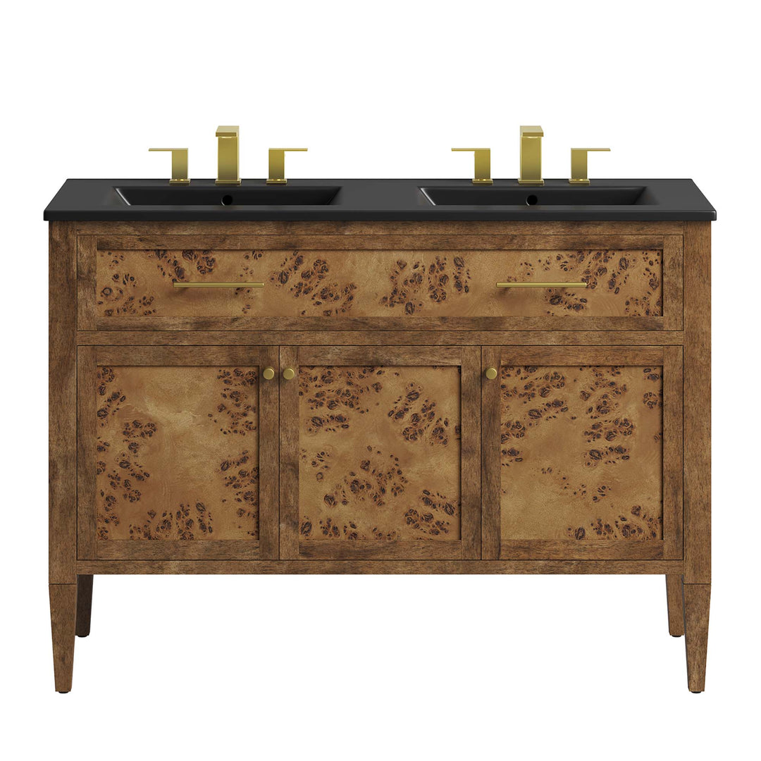 Elysium 48" Walnut Double Sink Washstand Vanity
