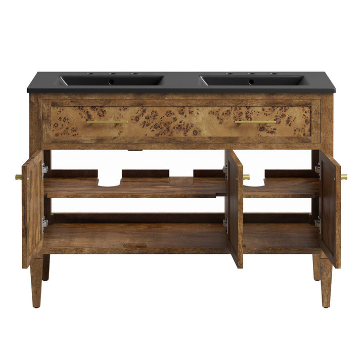 Elysium 48" Walnut Double Sink Washstand Vanity