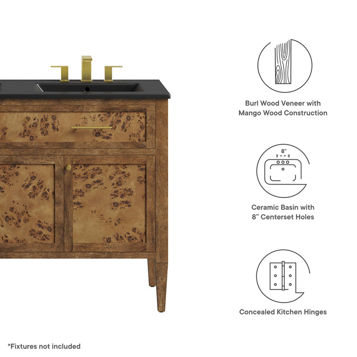 Elysium 48" Walnut Double Sink Washstand Vanity