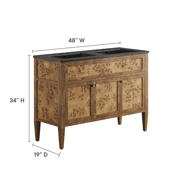 Elysium 48" Walnut Double Sink Washstand Vanity
