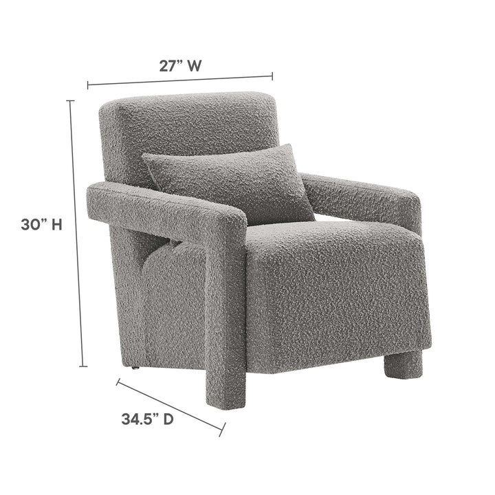 Mosaic Boucle Upholstered Armchair