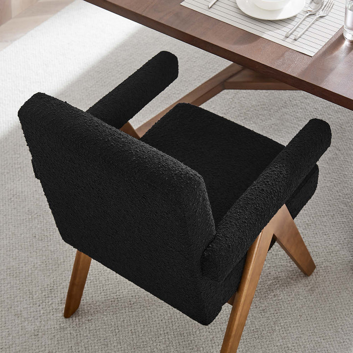 Luna Boucle Fabric Dining Room Chair Set of 2