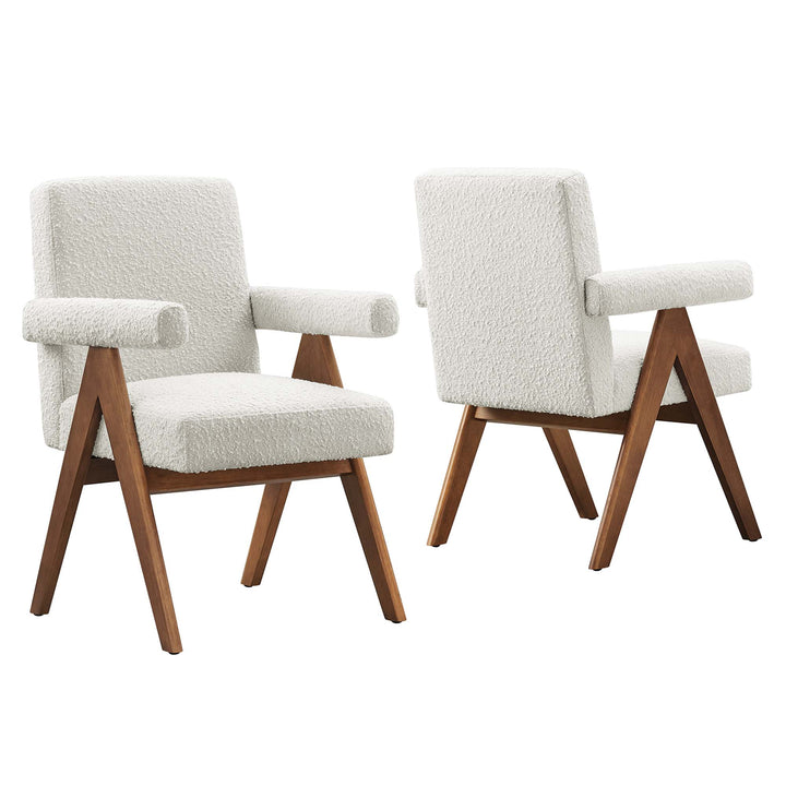 Luna Boucle Fabric Dining Room Chair Set of 2