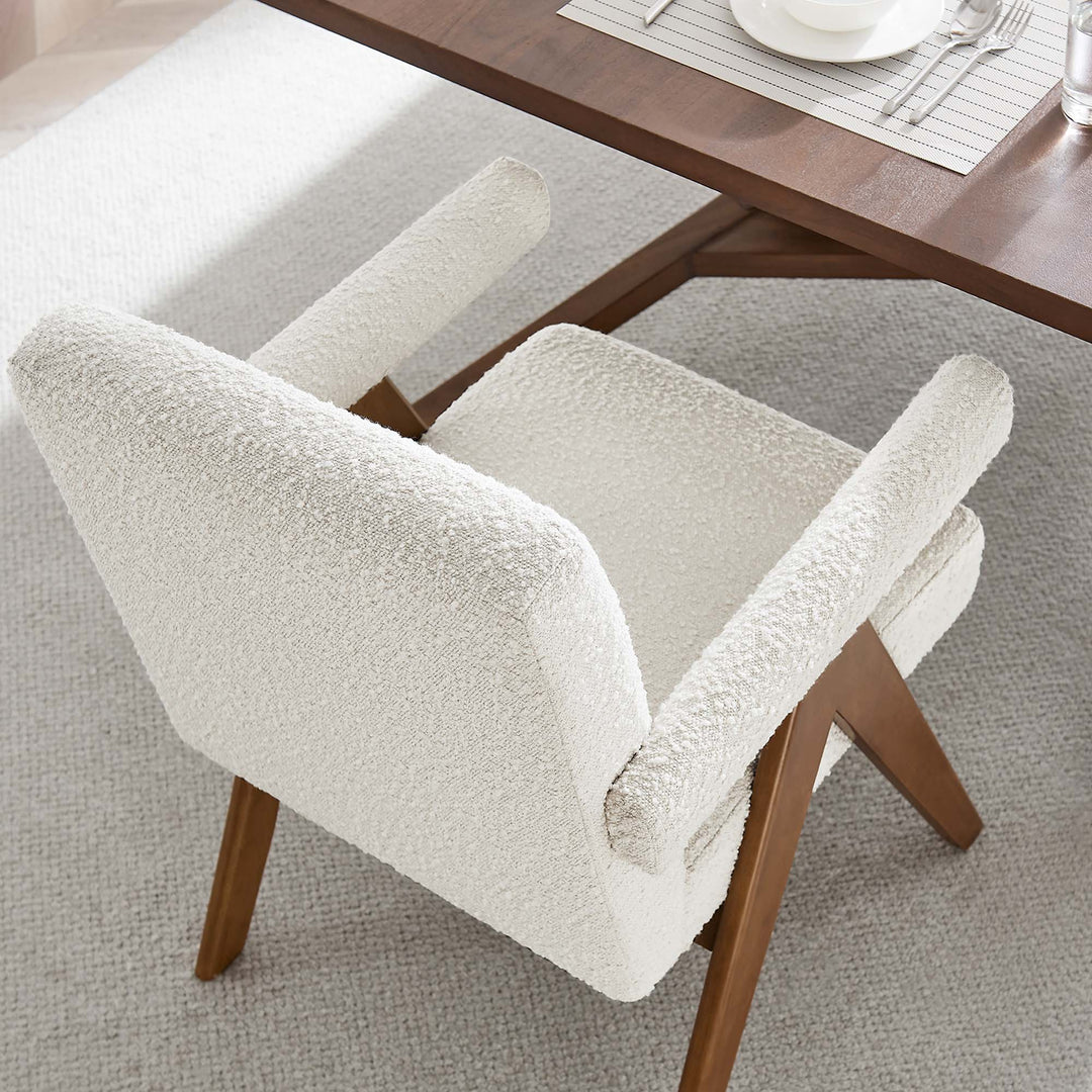 Luna Boucle Fabric Dining Room Chair Set of 2