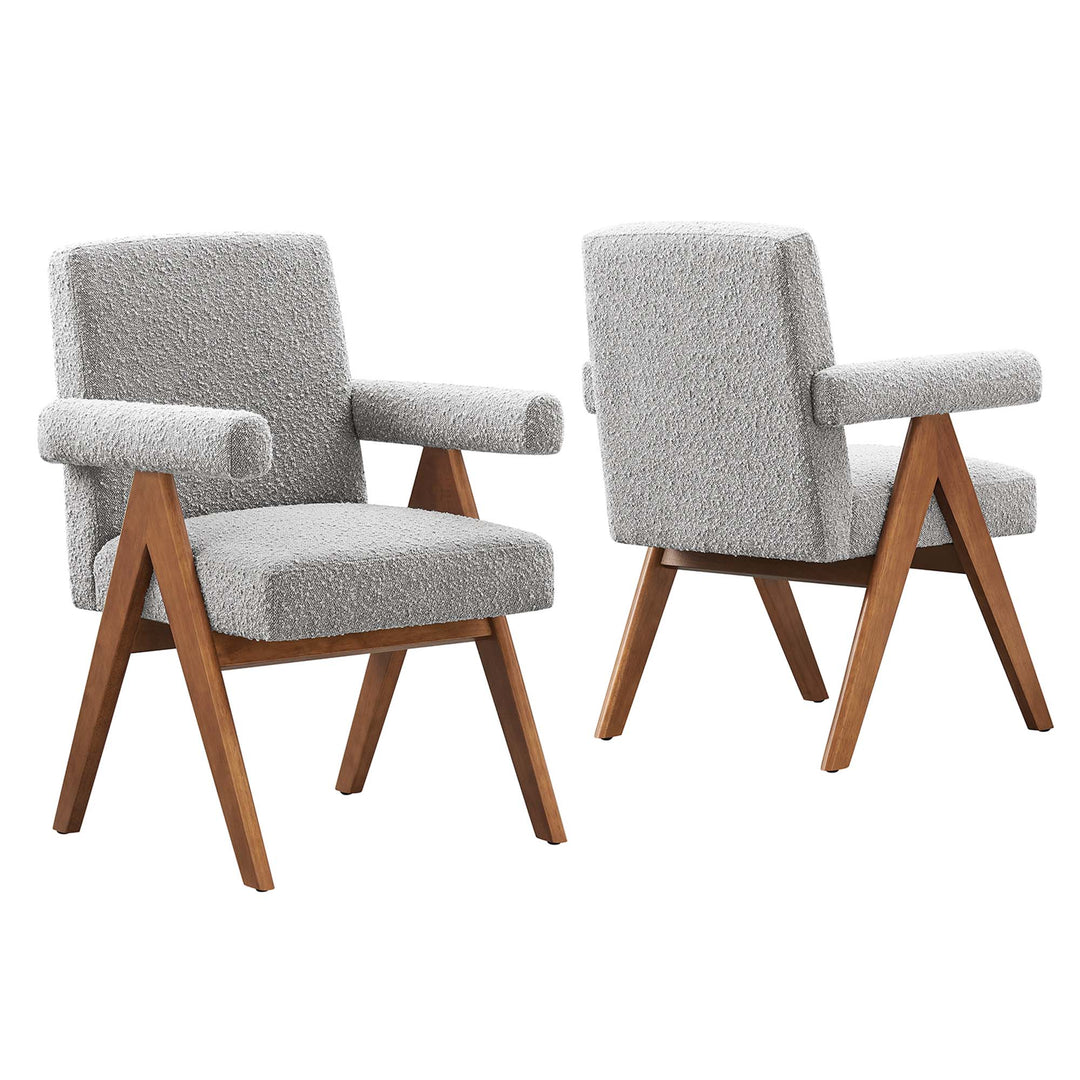 Luna Boucle Fabric Dining Room Chair Set of 2