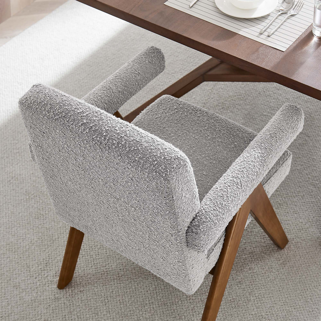 Luna Boucle Fabric Dining Room Chair Set of 2