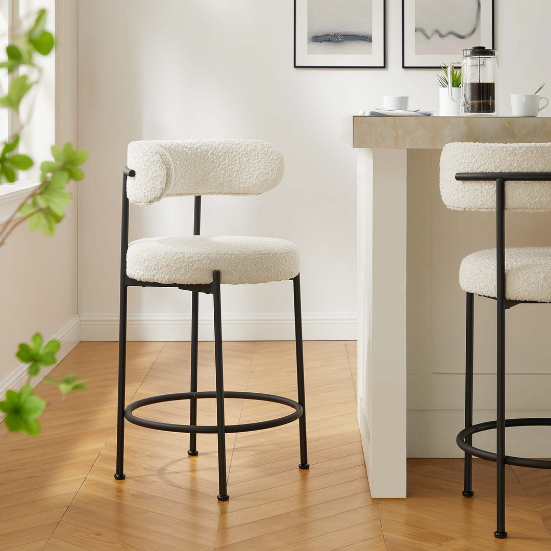 Amory Accent Boucle Fabric Stools Set of 2