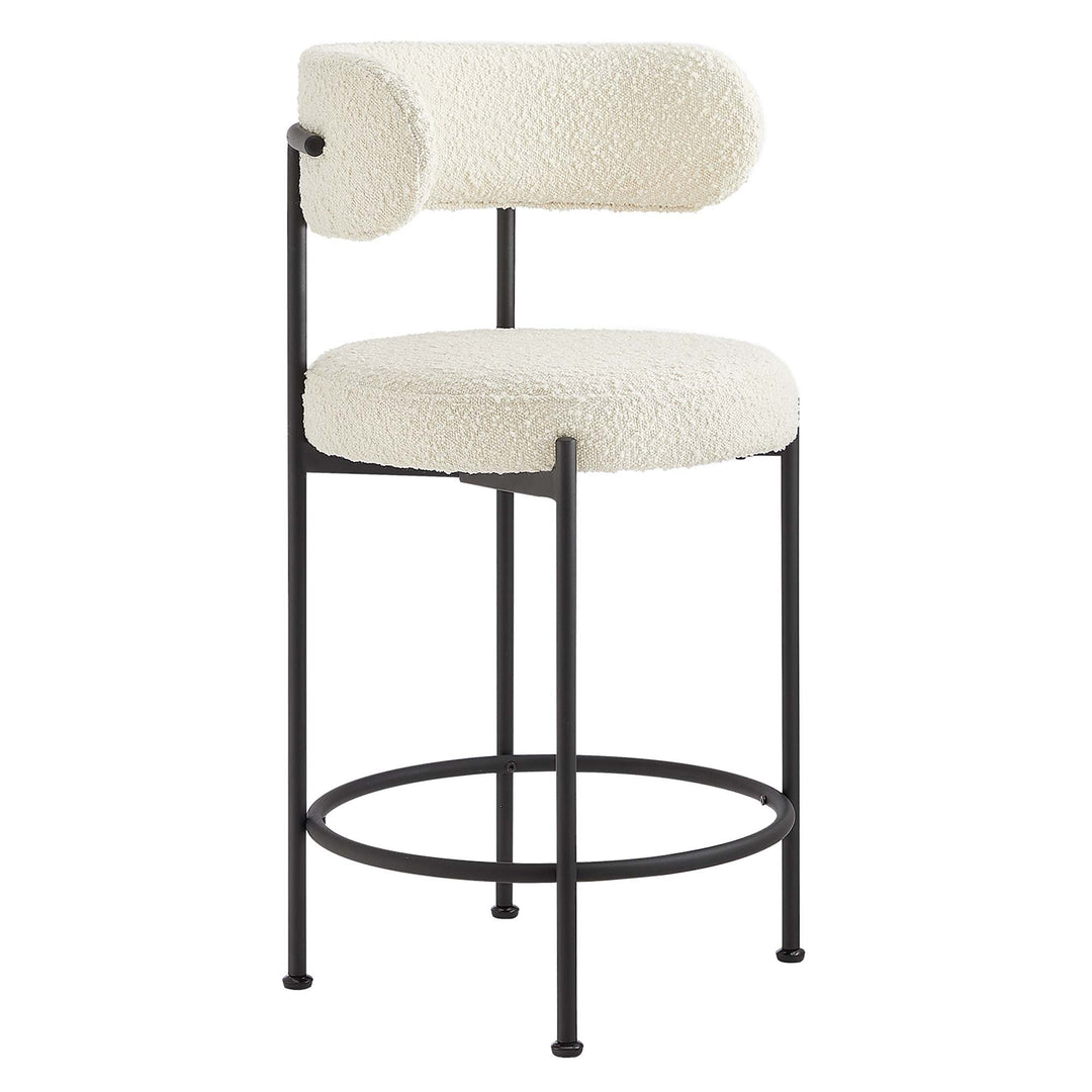 Amory Accent Boucle Fabric Stools Set of 2