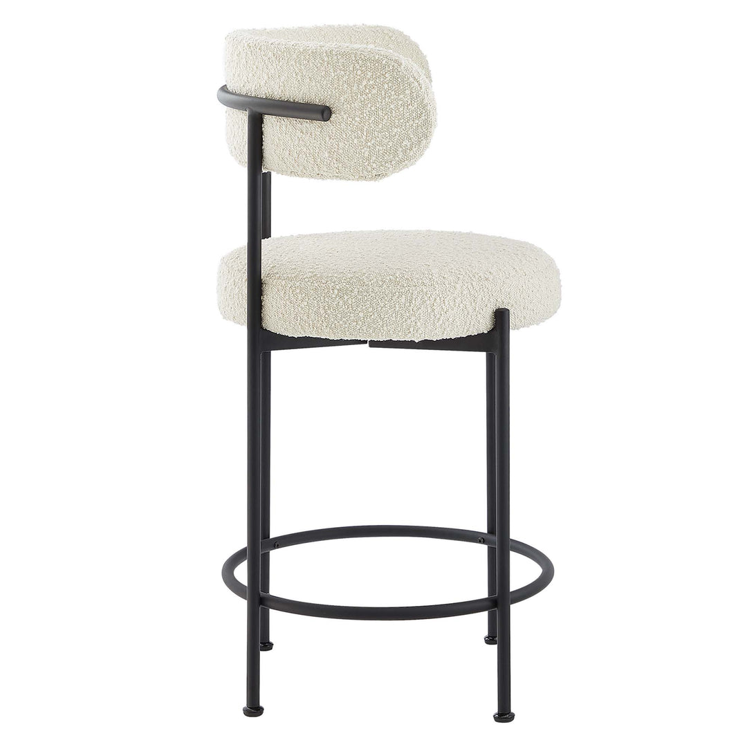 Amory Accent Boucle Fabric Stools Set of 2