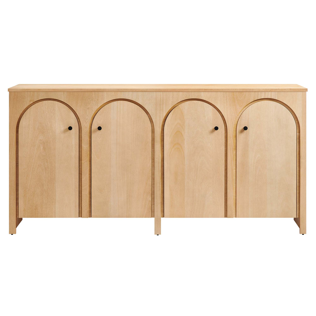 Alderwood Walnut 4-Door Sideboard Storage Cabinet