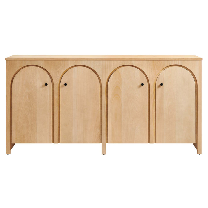 Alderwood Walnut 4-Door Sideboard Storage Cabinet