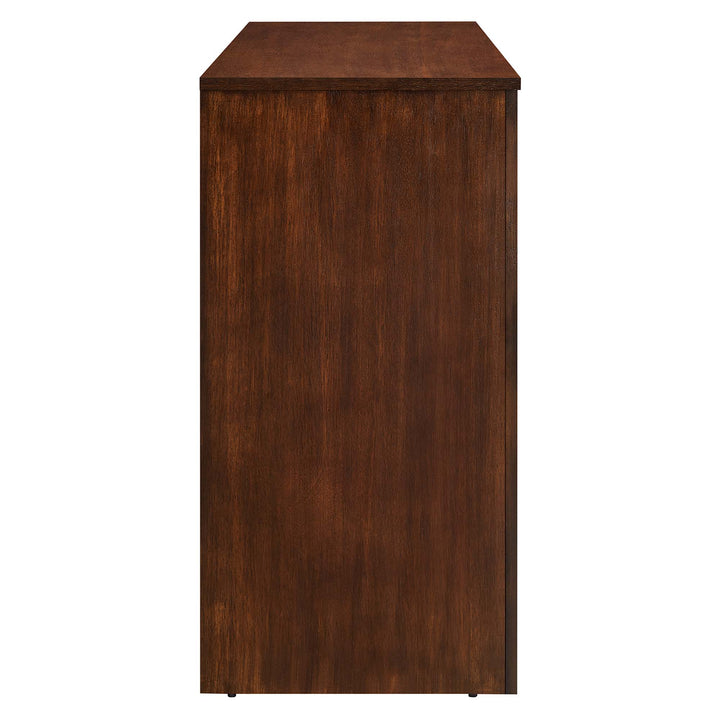 Alderwood Walnut 4-Door Sideboard Storage Cabinet