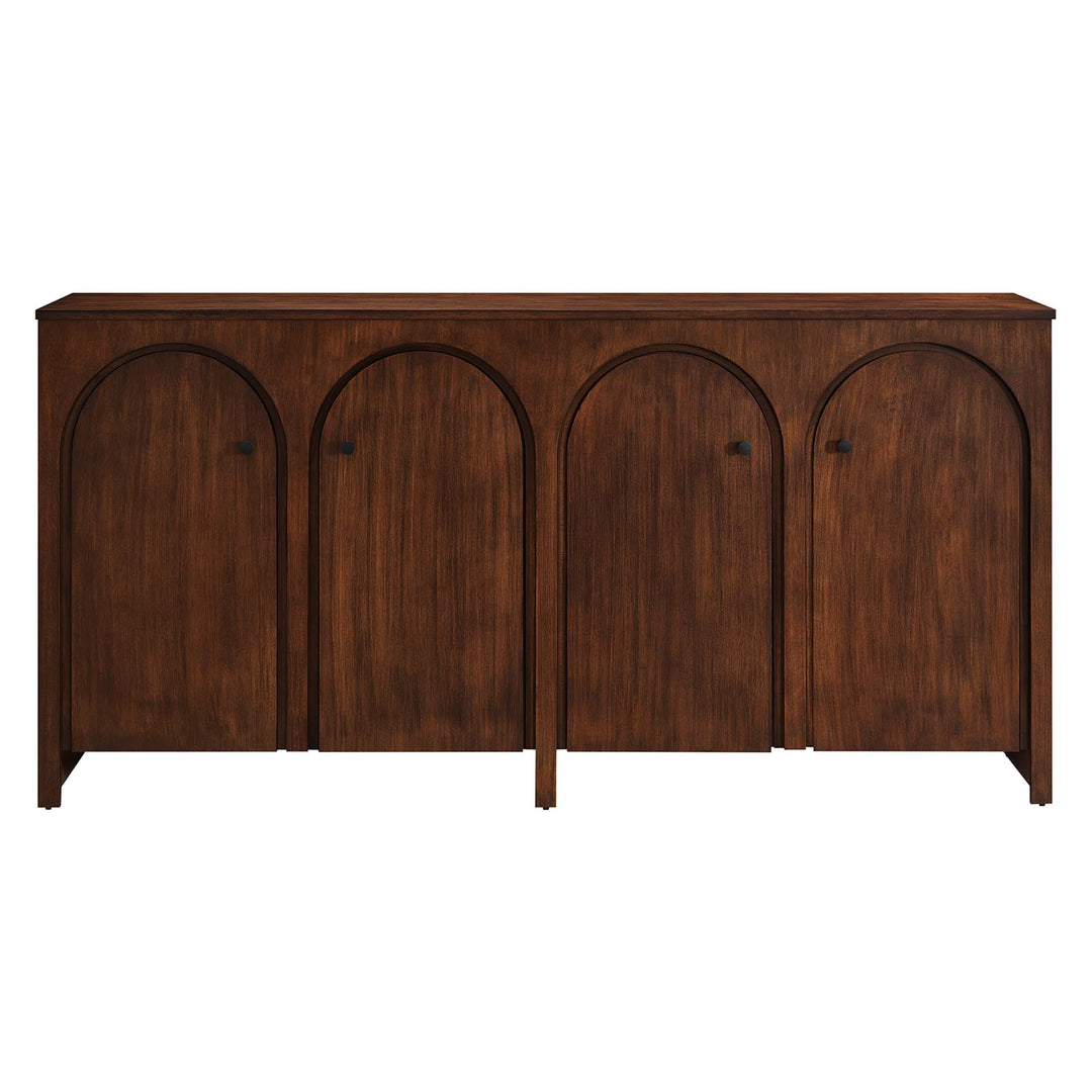 Alderwood Walnut 4-Door Sideboard Storage Cabinet