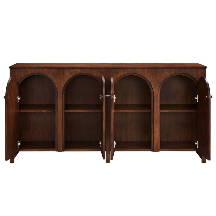 Alderwood Walnut 4-Door Sideboard Storage Cabinet