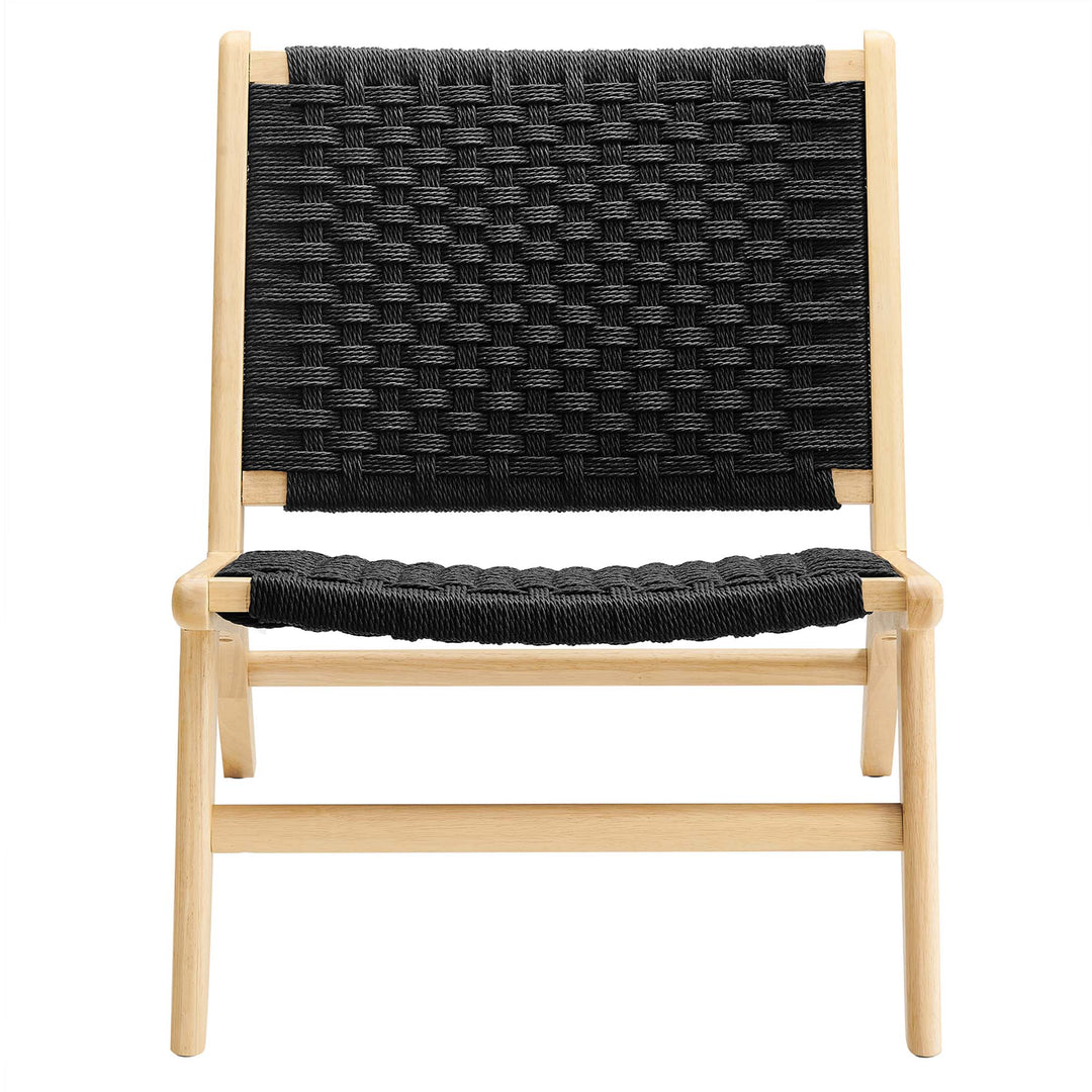 Seren Woven Rope Wood Accent Lounge Chair