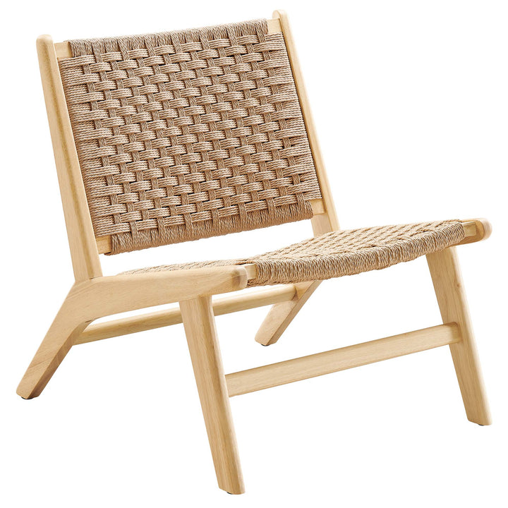 Seren Woven Rope Wood Accent Lounge Chair