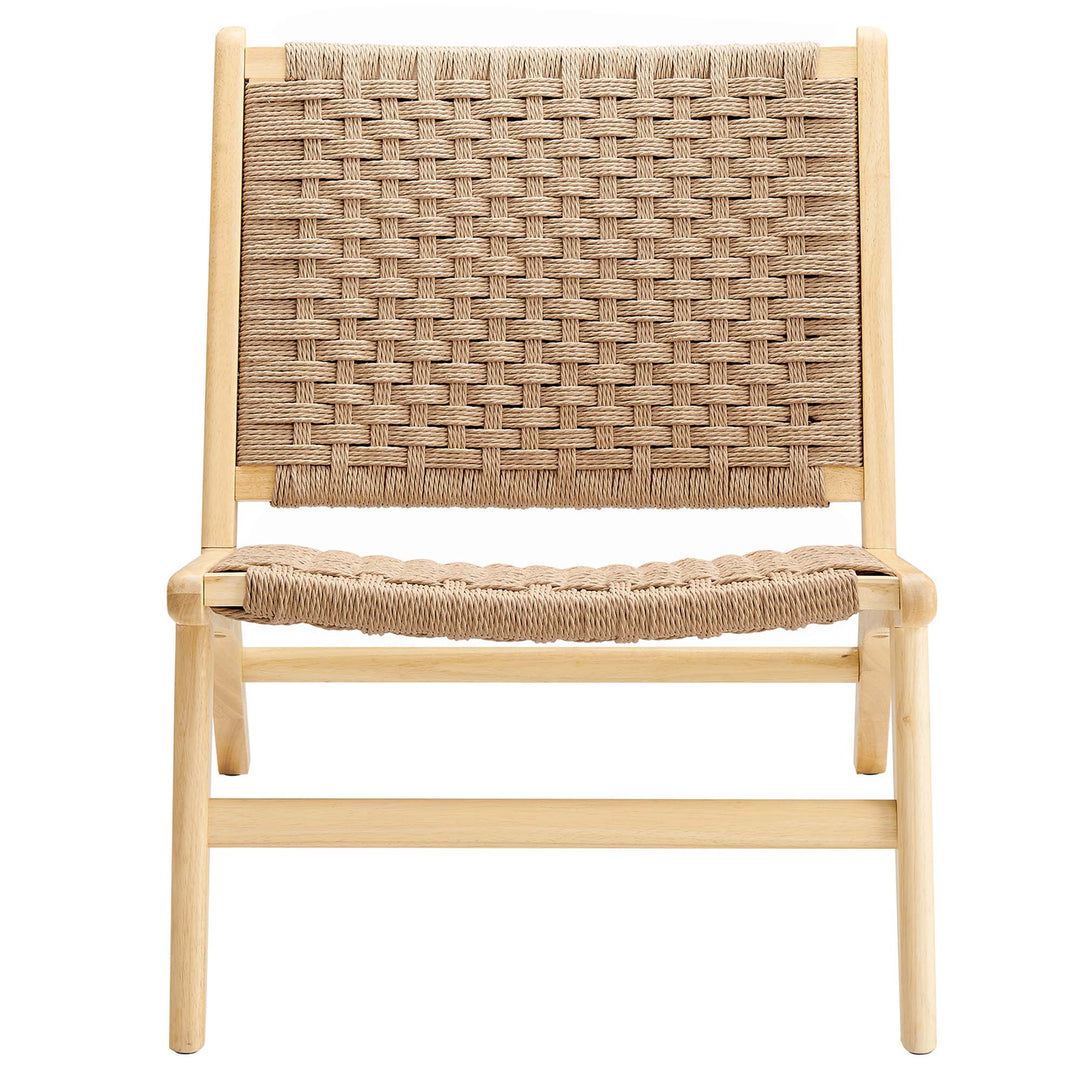 Seren Woven Rope Wood Accent Lounge Chair