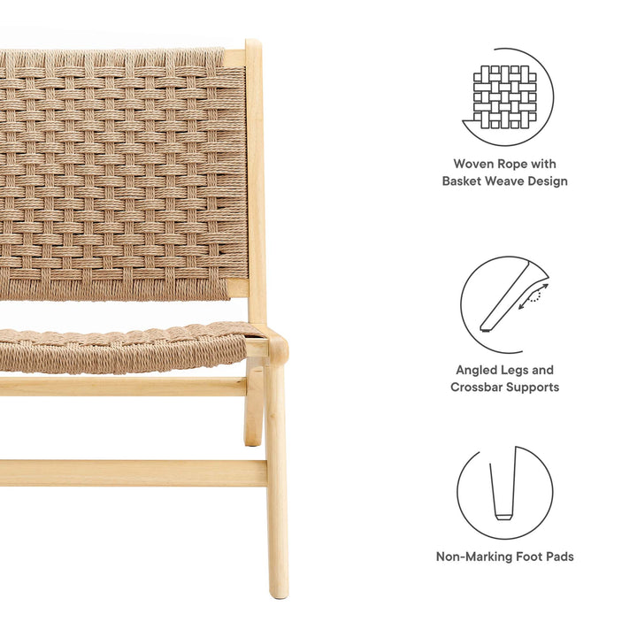 Seren Woven Rope Wood Accent Lounge Chair