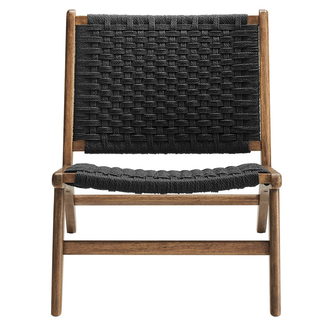 Seren Woven Rope Wood Accent Lounge Chair