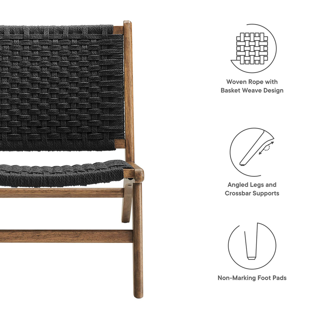 Seren Woven Rope Wood Accent Lounge Chair