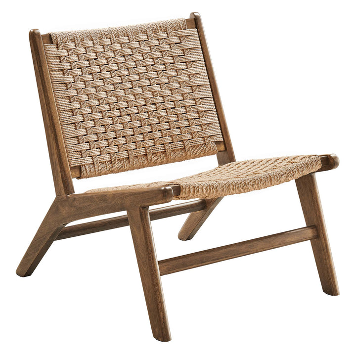 Seren Woven Rope Wood Accent Lounge Chair