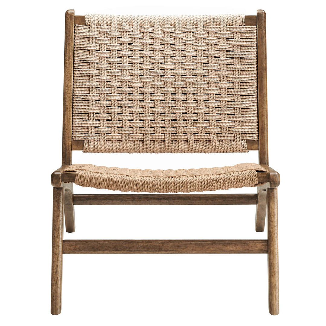 Seren Woven Rope Wood Accent Lounge Chair