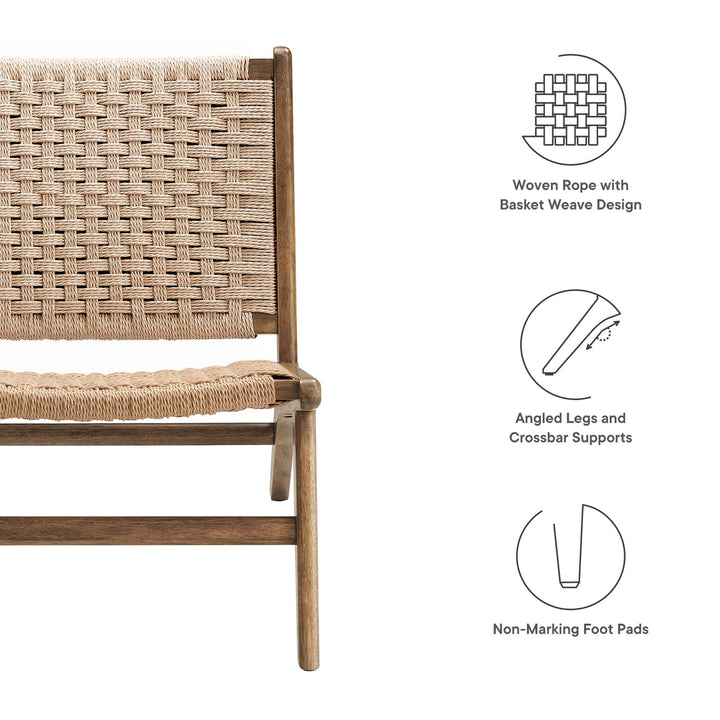 Seren Woven Rope Wood Accent Lounge Chair