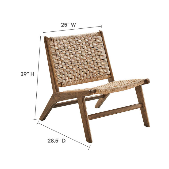 Seren Woven Rope Wood Accent Lounge Chair