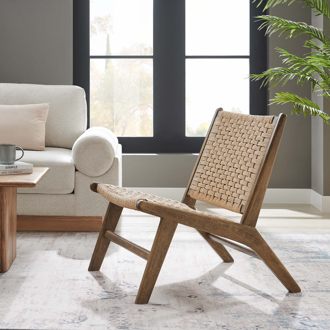 Seren Woven Rope Wood Accent Lounge Chair