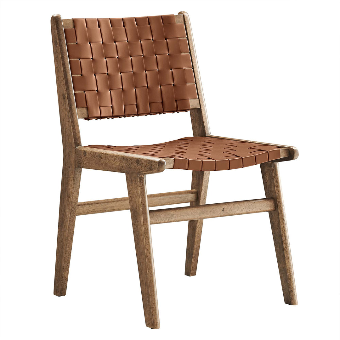 Sylvan Leather Wood Dining Side Chair Set of 2