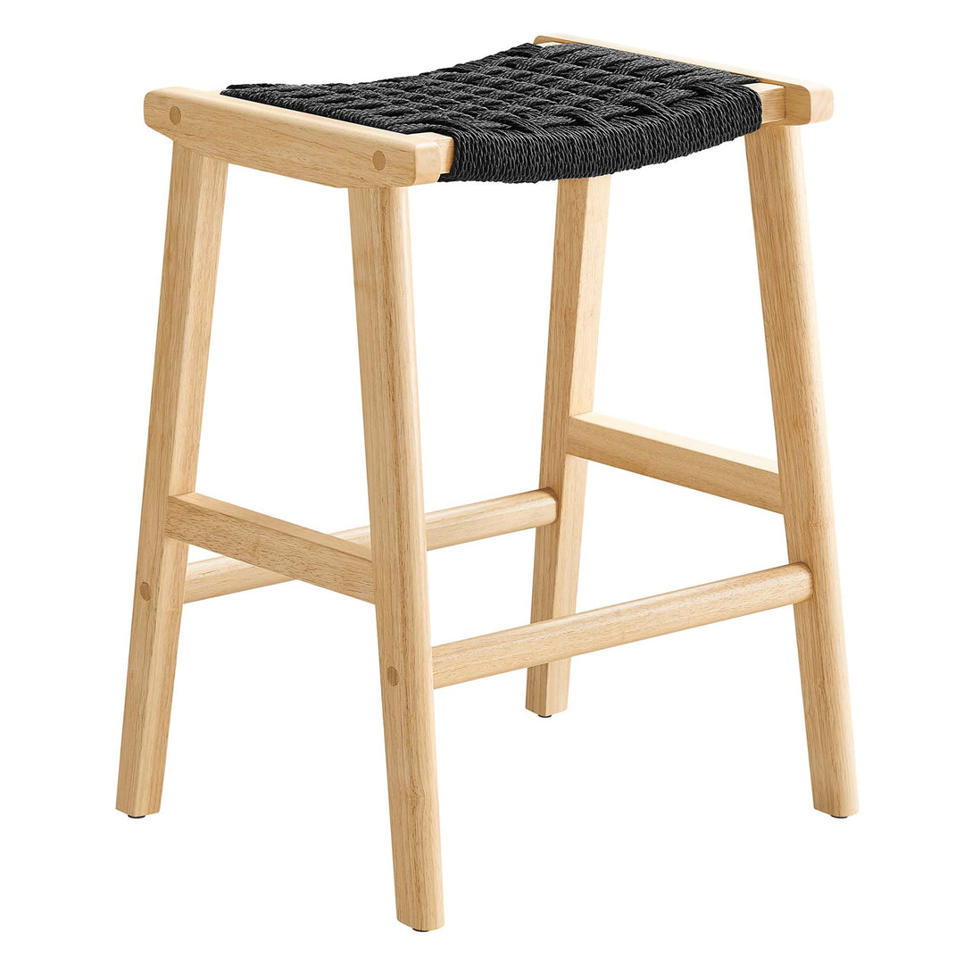 Savanna Woven Rope Wood Counter Stool Set of 2