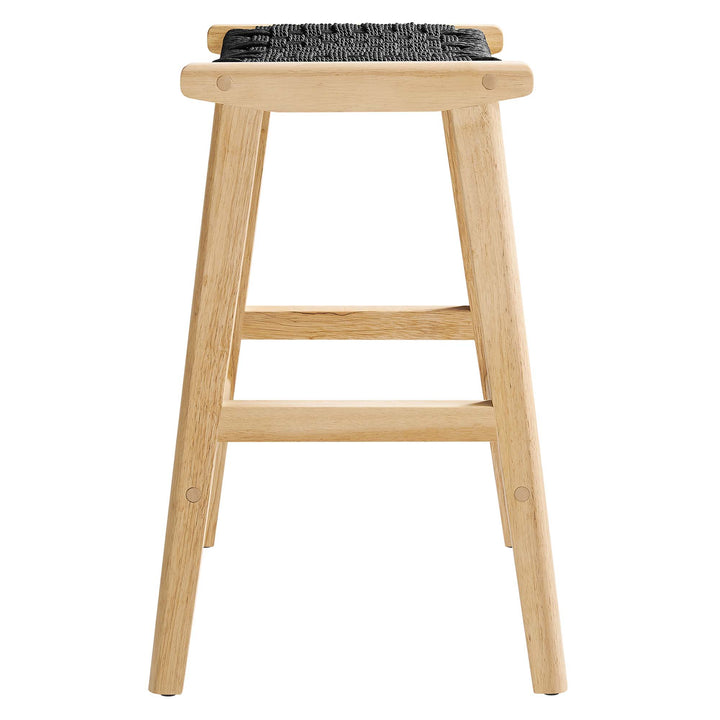 Savanna Woven Rope Wood Counter Stool Set of 2