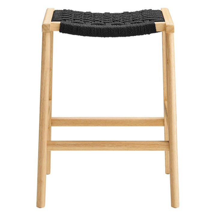 Savanna Woven Rope Wood Counter Stool Set of 2