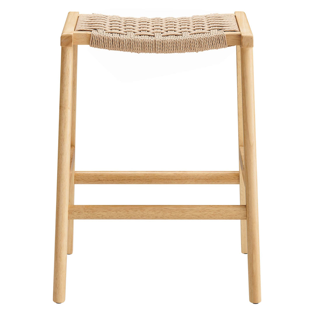 Savanna Woven Rope Wood Counter Stool Set of 2